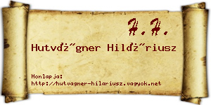 Hutvágner Hiláriusz névjegykártya